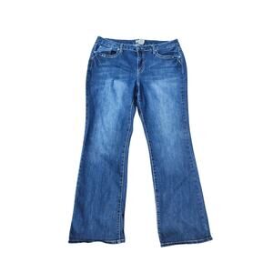 Earl Jean Women's Jeans Size 14 Blue Bootcut Embellished Rhinestone Pockets